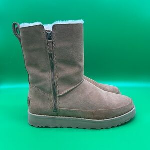 Ugg Women's Classic Short Zip Suede Boots  Shoes Chestnut